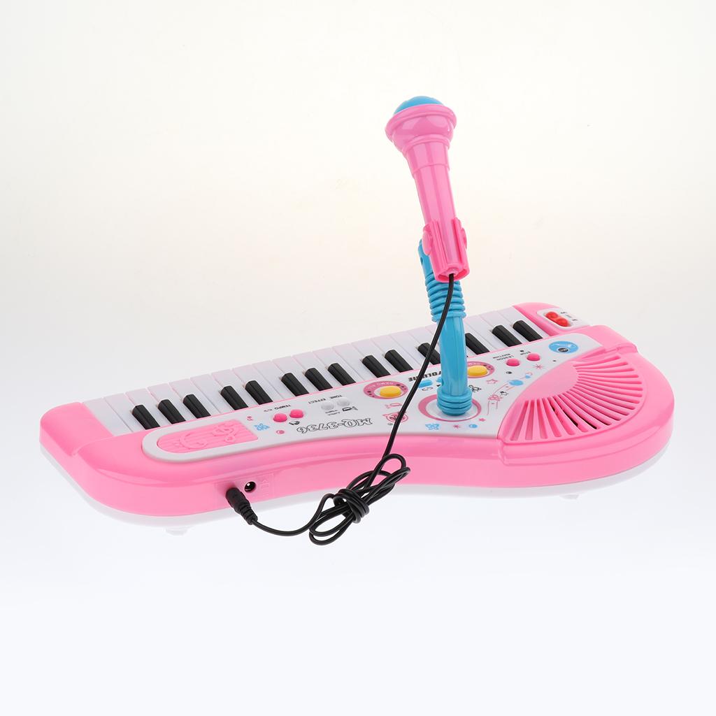 37 Keys Plastic Electronic Organ Keyboard Kit With Microphone, Kids Toddler Early Musical Toy Gift