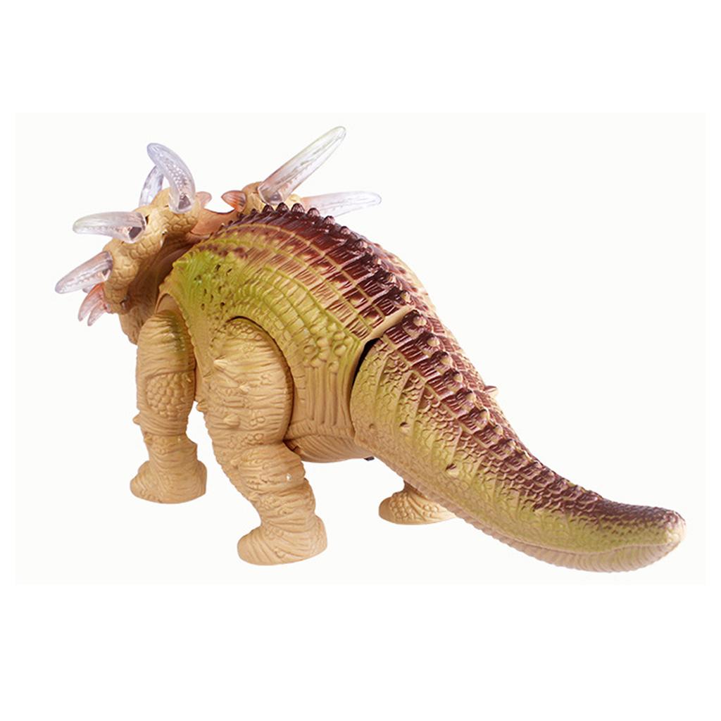Simulation Walking Dinosaur Model Electric Toy with Light Sound Triceratops