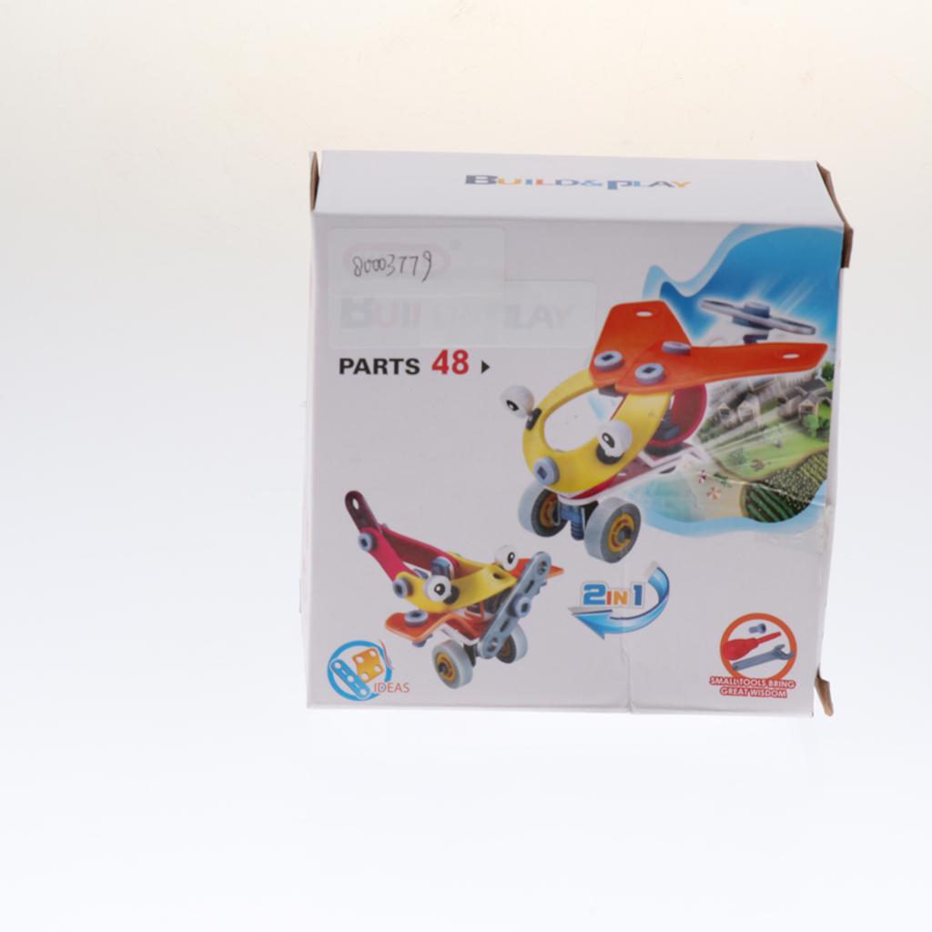 2 in 1 DIY Assembly Take Apart Toy for Kids Vehicles Toy Gift Aircraft