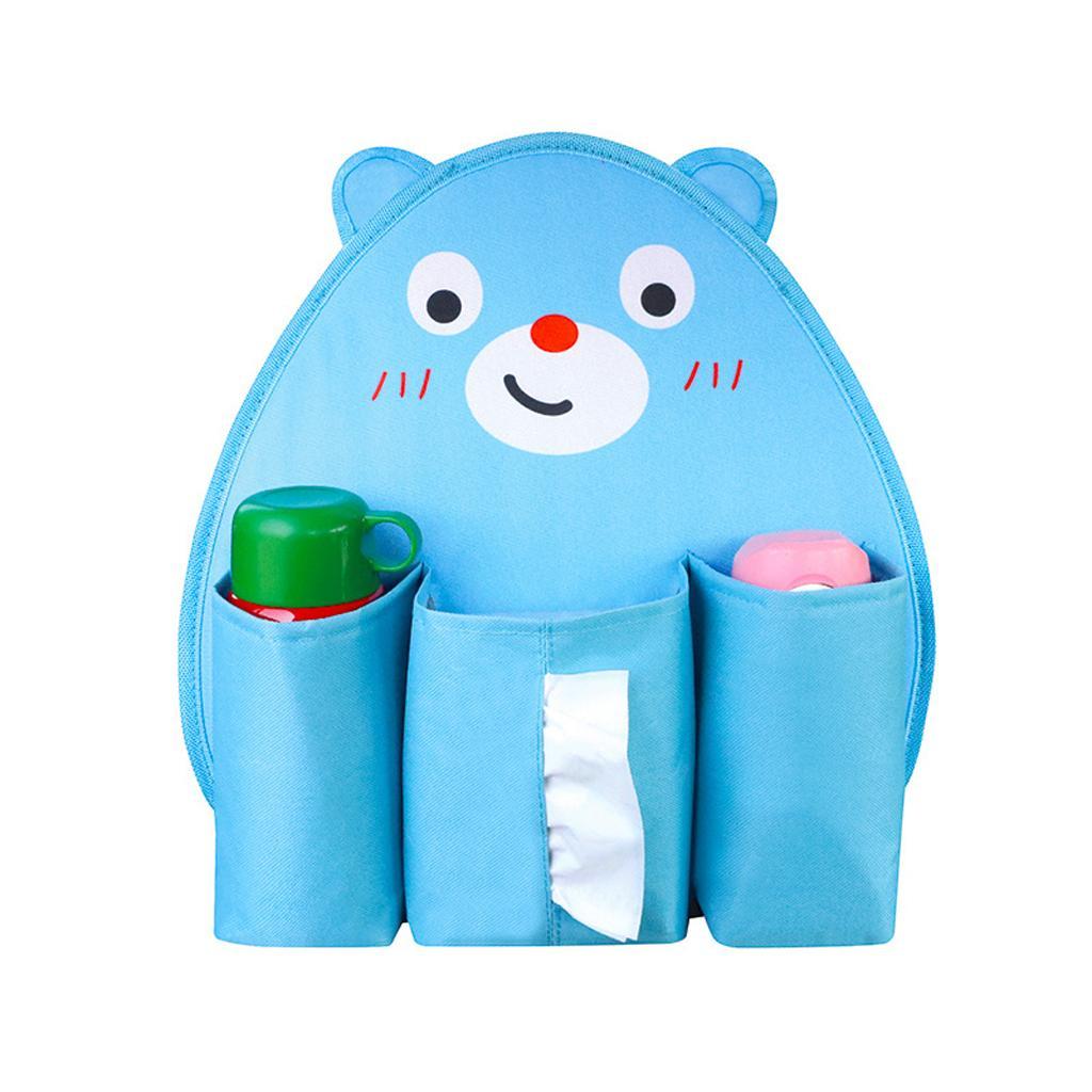 Children's Cartoon Car Storage Bag Animal Tissue Box Blue Bear