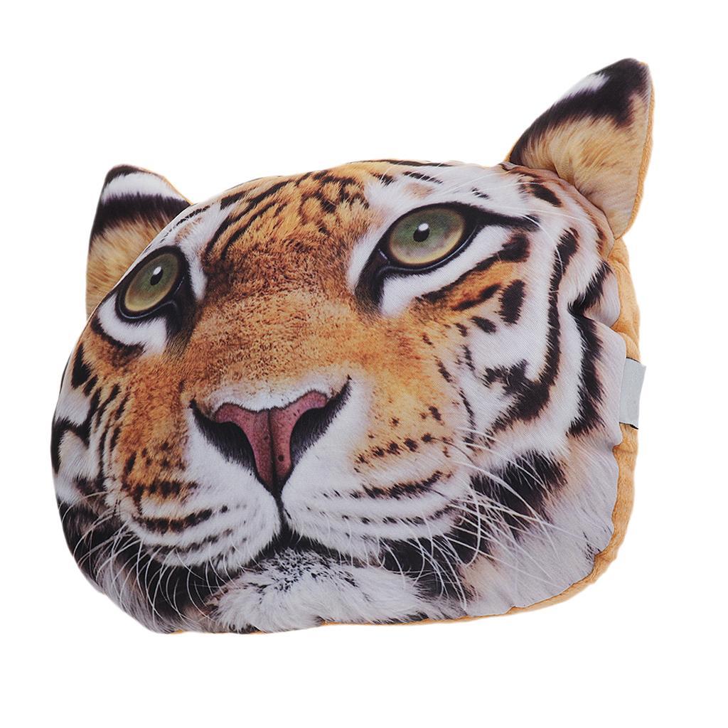 Car Seat Neck Pillow Cartoon Animal Pillow with Charcoal Bag Tiger