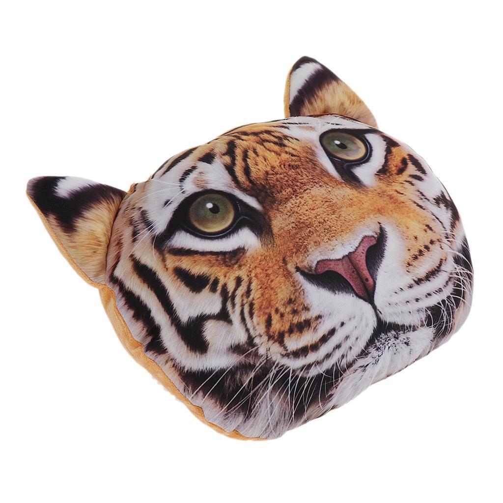Car Seat Neck Pillow Cartoon Animal Pillow with Charcoal Bag Tiger
