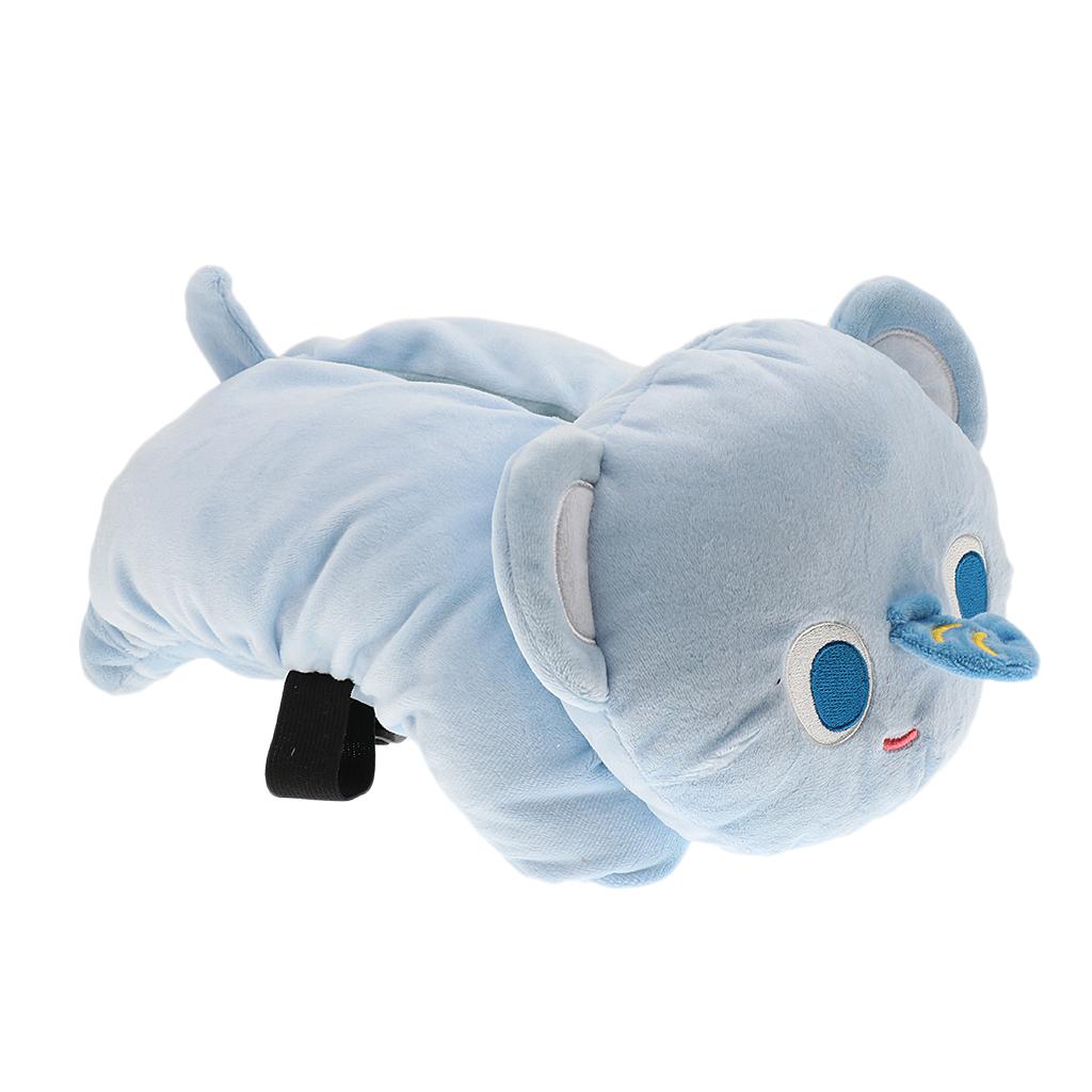 Multifunctional Car Armrest Box Cartoon Toy Tissue Box Blue elephant