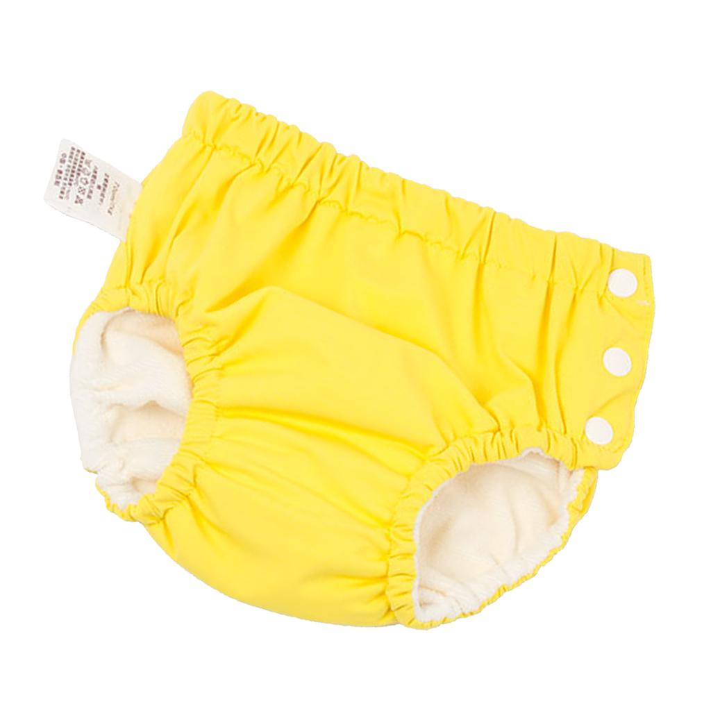 Baby Swim Diaper Reusable Absorbent Washable Nappies Yellow (for12-14KG)