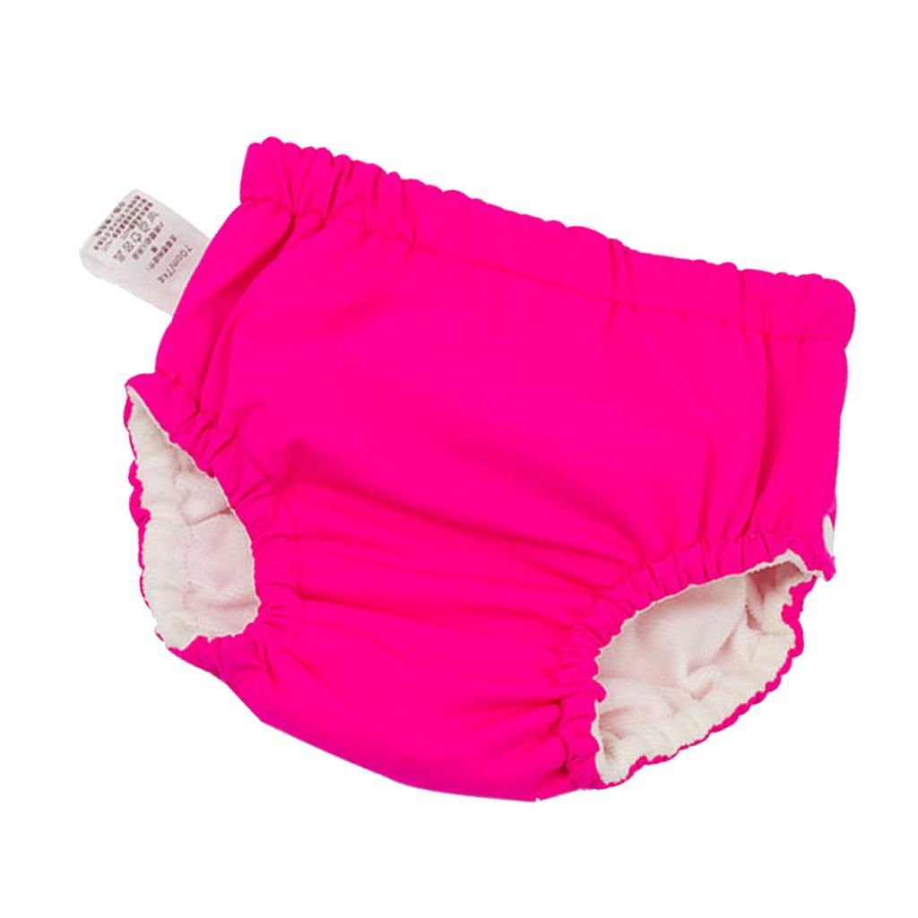 Baby Swim Diaper Reusable Absorbent Washable Nappies Rose red (for14-16KG)