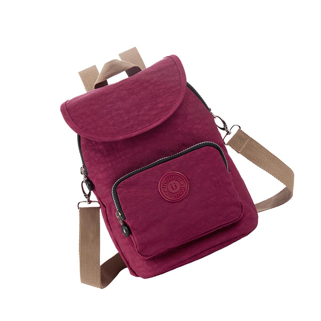 Double Shoulder Light Mummy Bag Multifunctional Baby Bag Wine red
