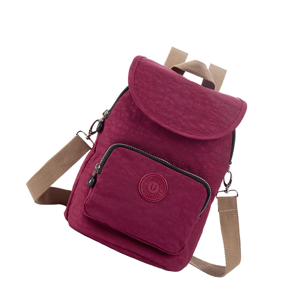 Double Shoulder Light Mummy Bag Multifunctional Baby Bag Wine red
