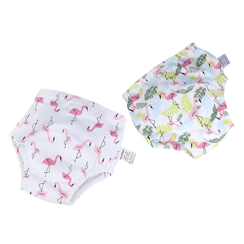 2xBaby Training Pants Diaper Cover Washable Underwear Flamingo(for 8-11KG)