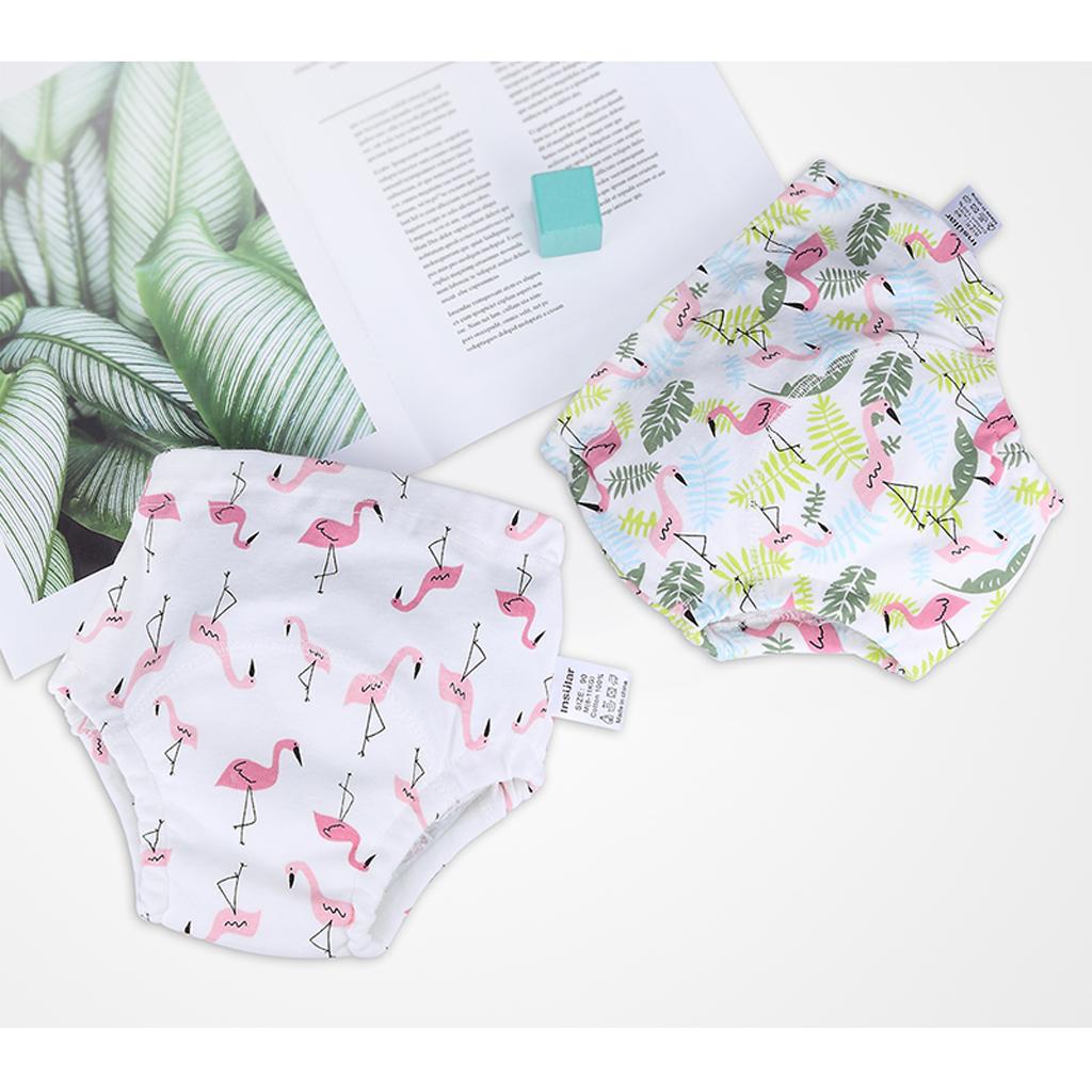2xBaby Training Pants Diaper Cover Washable Underwear Flamingo(for 8-11KG)
