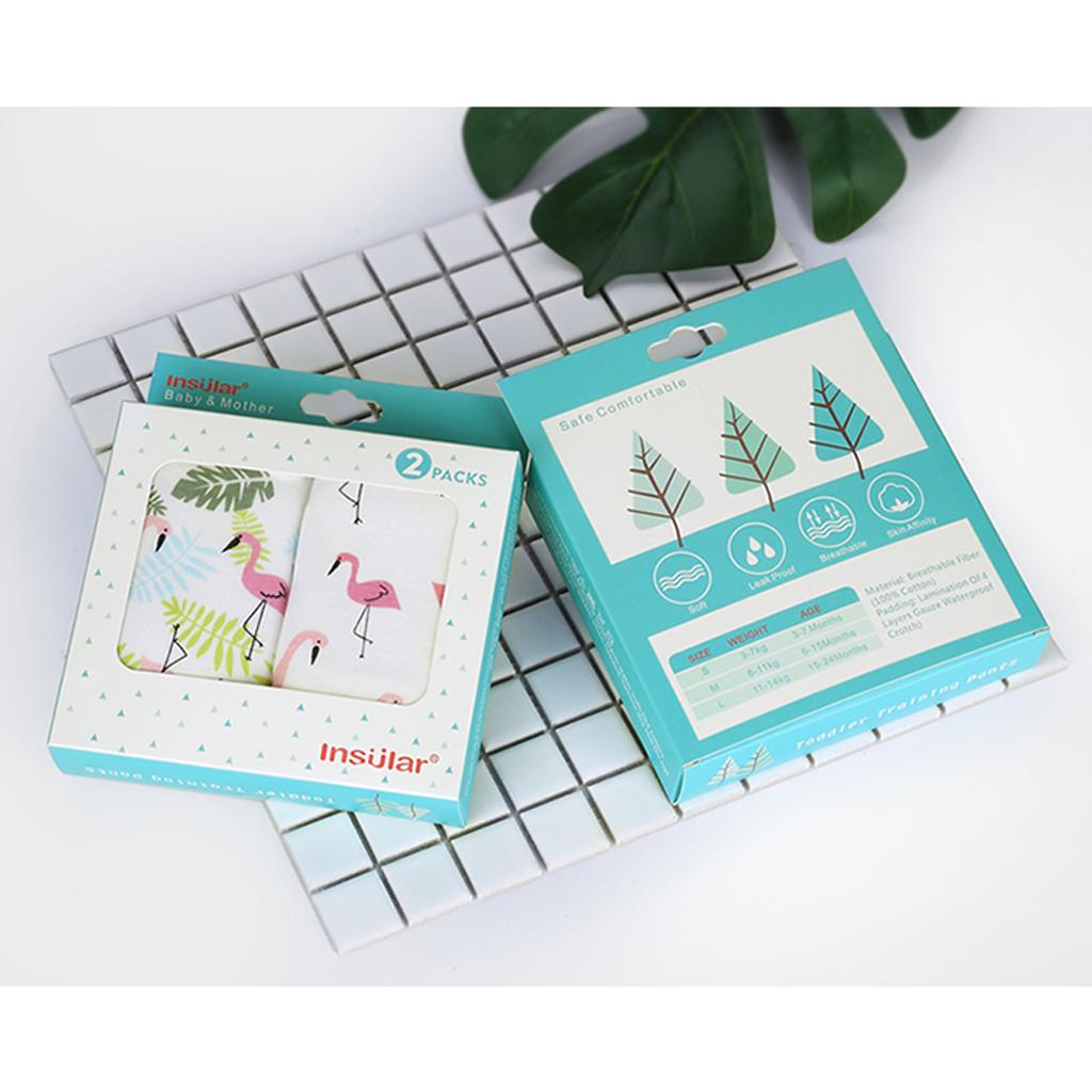 2xBaby Training Pants Diaper Cover Washable Underwear Flamingo(for 8-11KG)