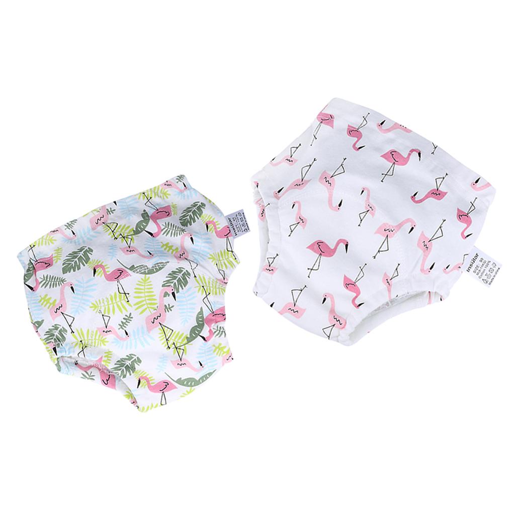 2xBaby Training Pants Diaper Cover Washable Underwear Flamingo(for 8-11KG)
