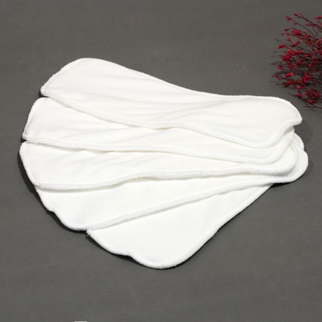 Bamboo Fiber Insert Liners Reusable for Cloth Diaper Changing Pad 5Pcs