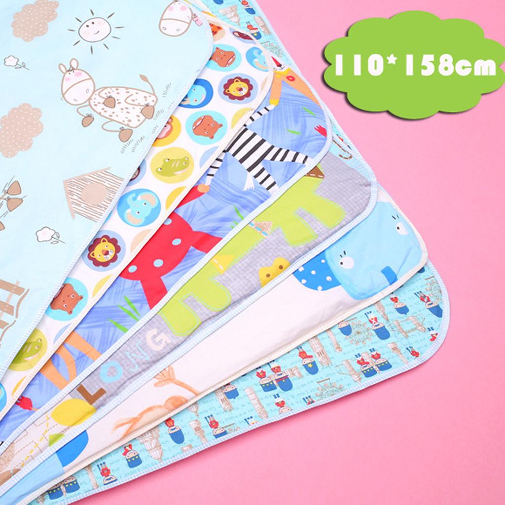 Baby Reusable Bed Waterproof Pad Bed Wetting Pads Washable Frog zebra