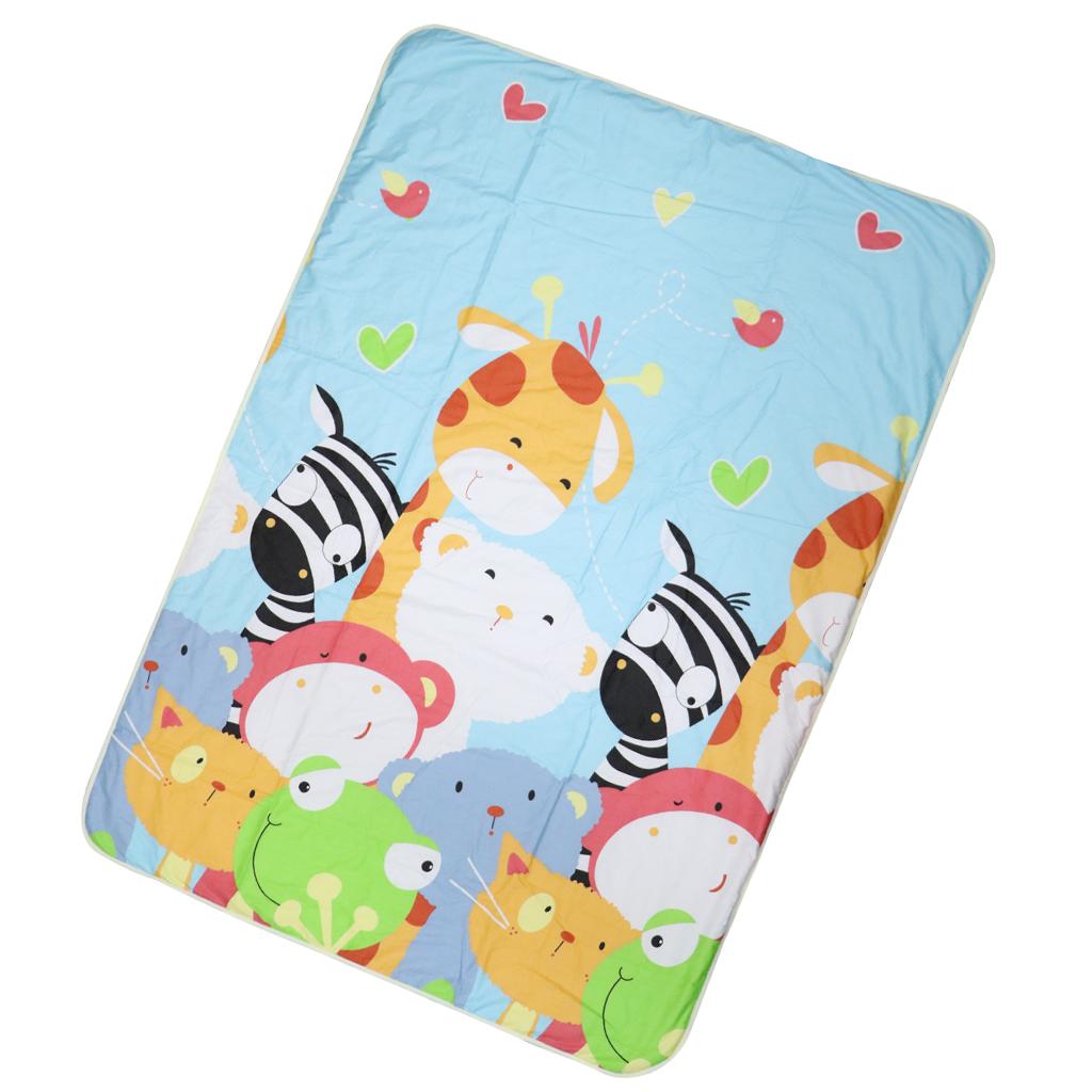 Baby Reusable Bed Waterproof Pad Bed Wetting Pads Washable Frog zebra