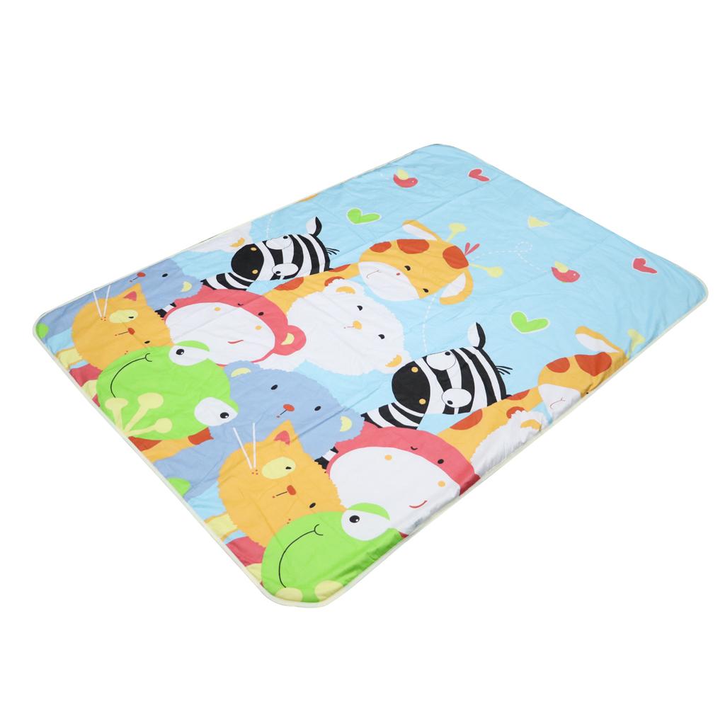 Baby Reusable Bed Waterproof Pad Bed Wetting Pads Washable Frog zebra