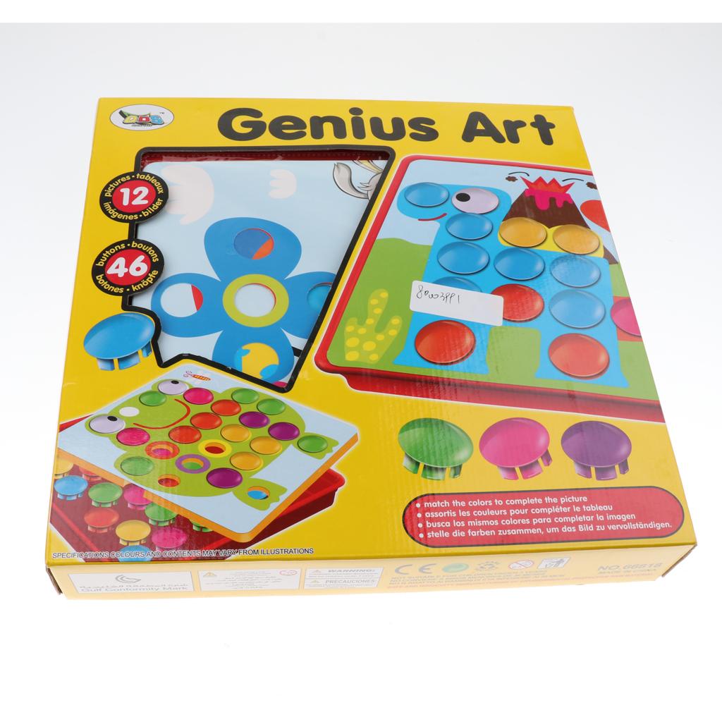 Kids Baby Button Art Color Matching Mosaic Pegboard Puzzles Early Learning Toys