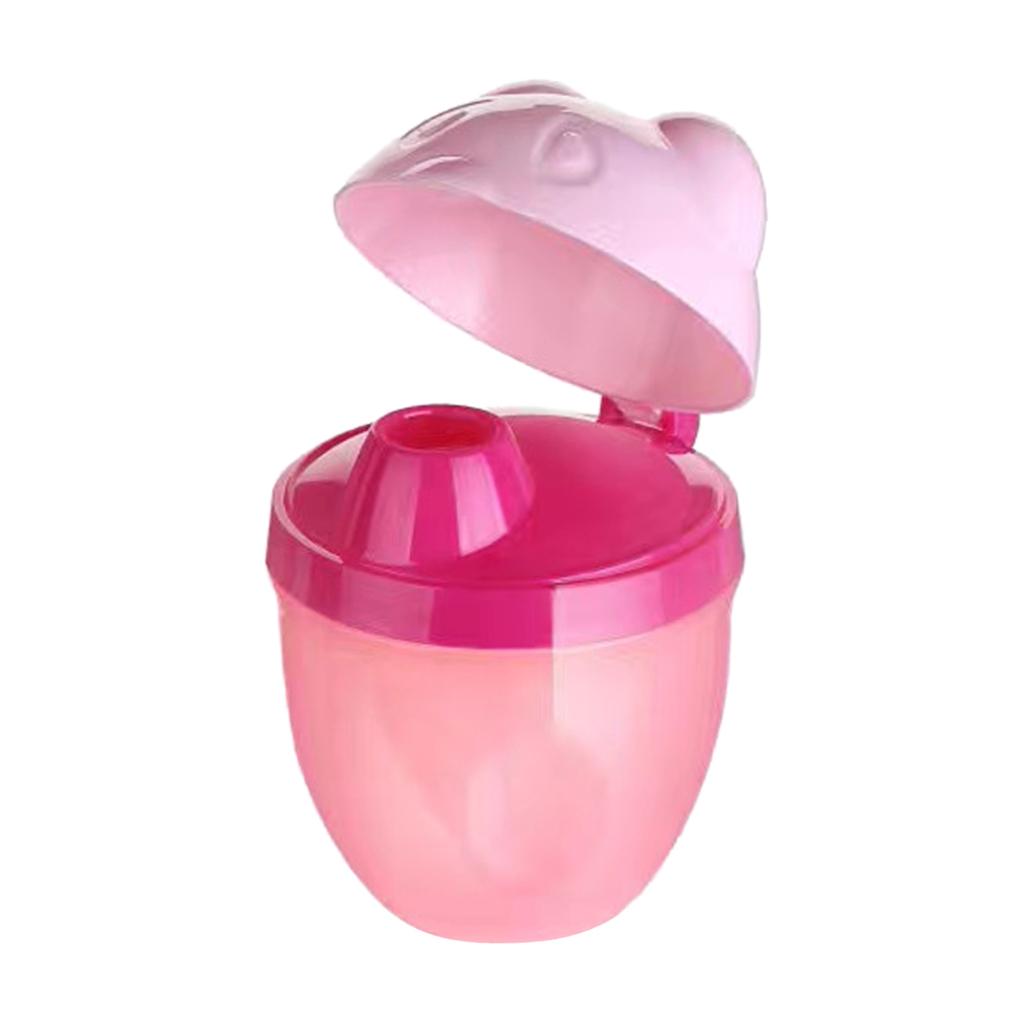 Baby Removable Milk Powder Cartoon Bear Box Snack Containers for Kids Pink