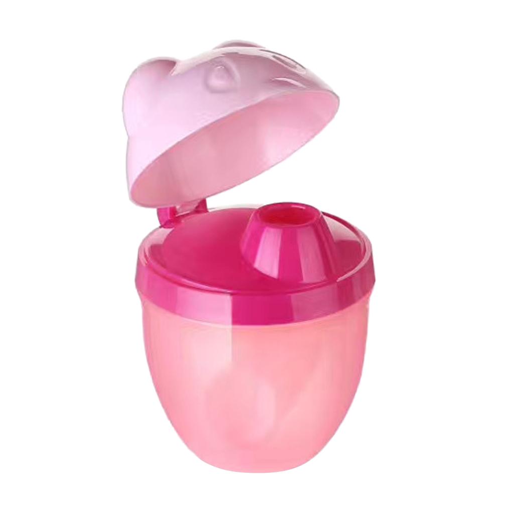 Baby Removable Milk Powder Cartoon Bear Box Snack Containers for Kids Pink