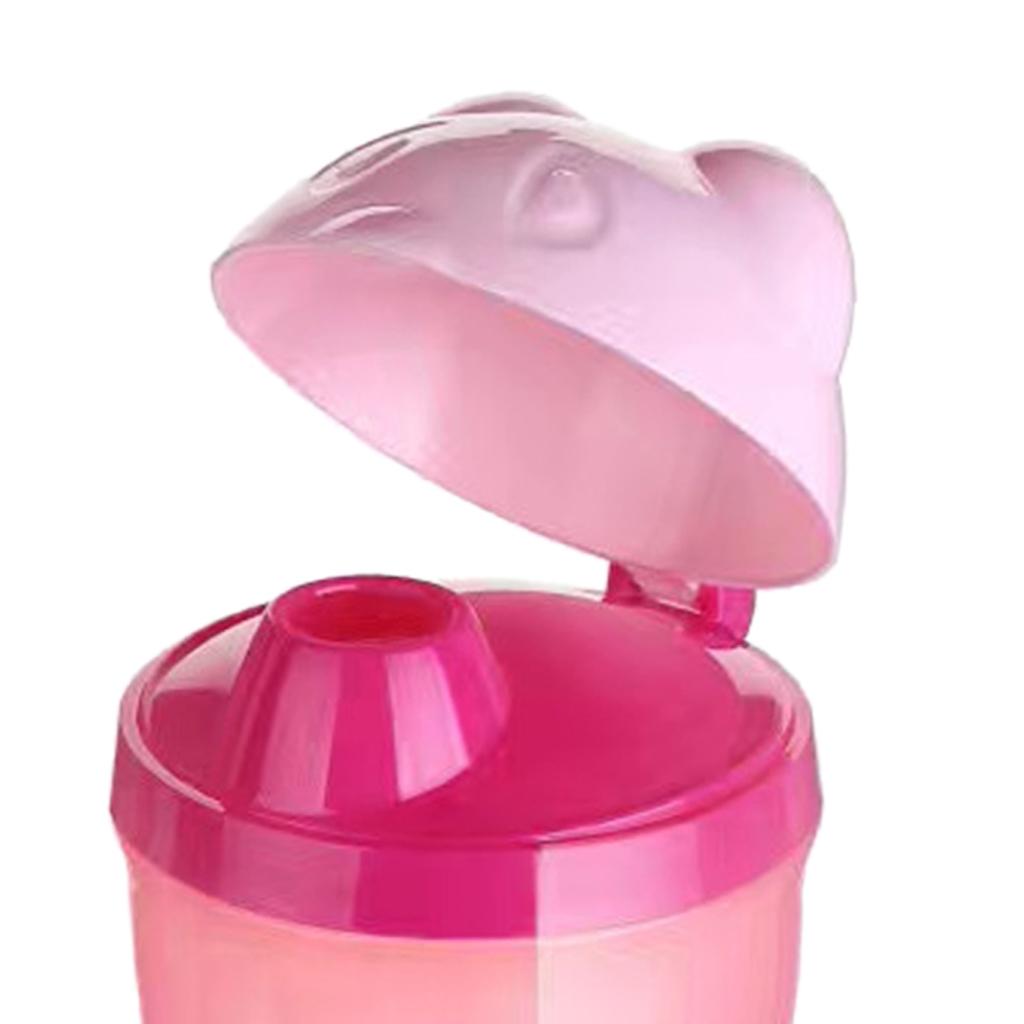 Baby Removable Milk Powder Cartoon Bear Box Snack Containers for Kids Pink