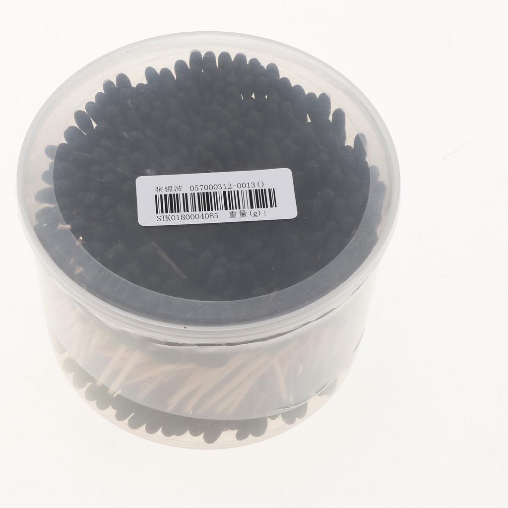 Double Heads Cotton Swabs, 500pcs, Black Color 3.0''