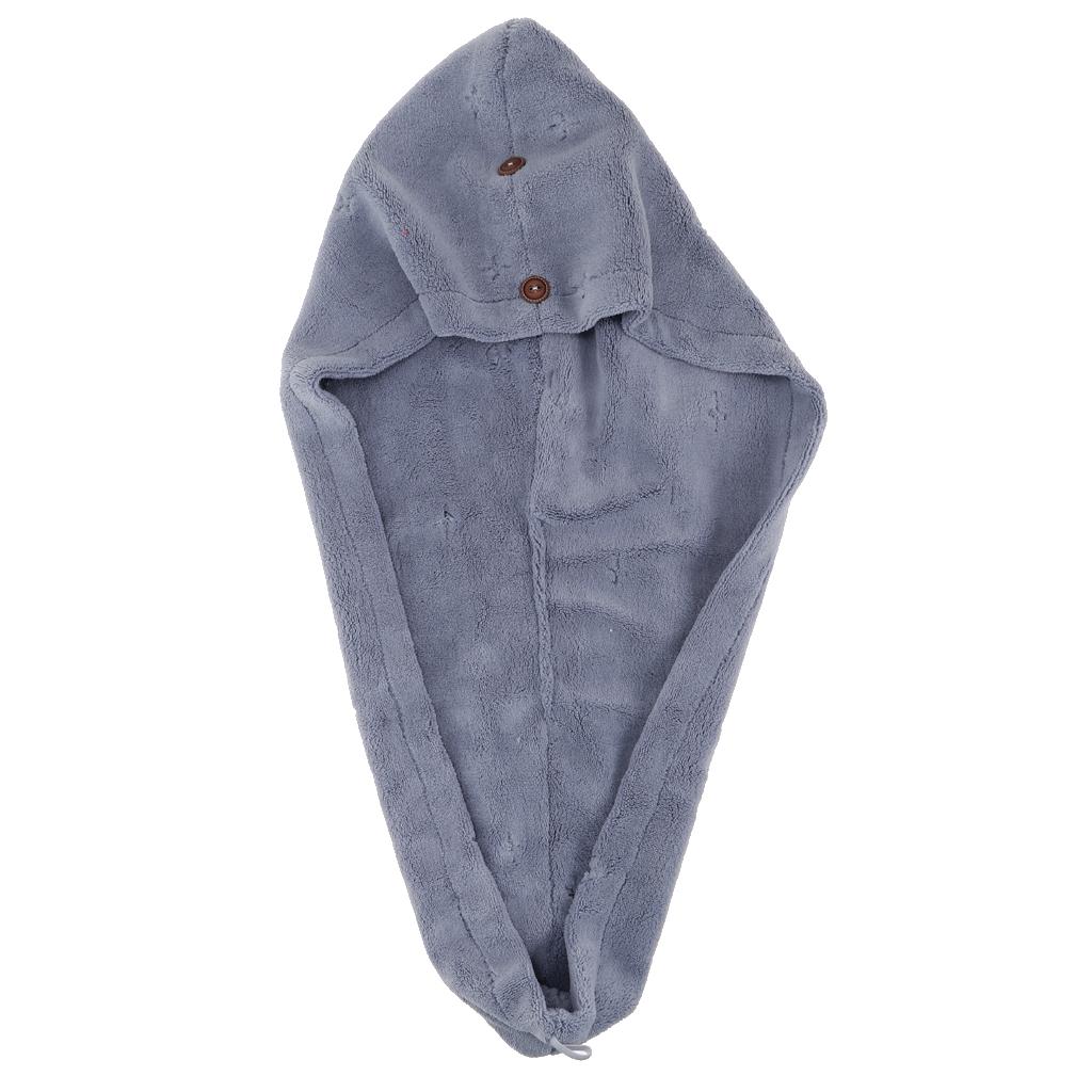 Microfiber Fast Drying Towel Turban Towel Wrap Bath Spa Head Cap Hat Blue