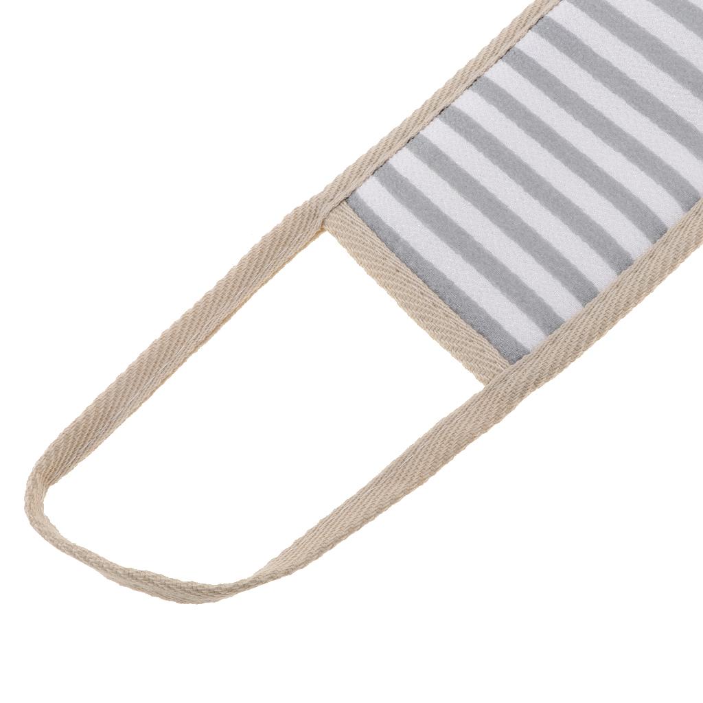 Long Striped Exfoliating Back Scrubber Loofah Sponge Shower Bath Towel Light Green