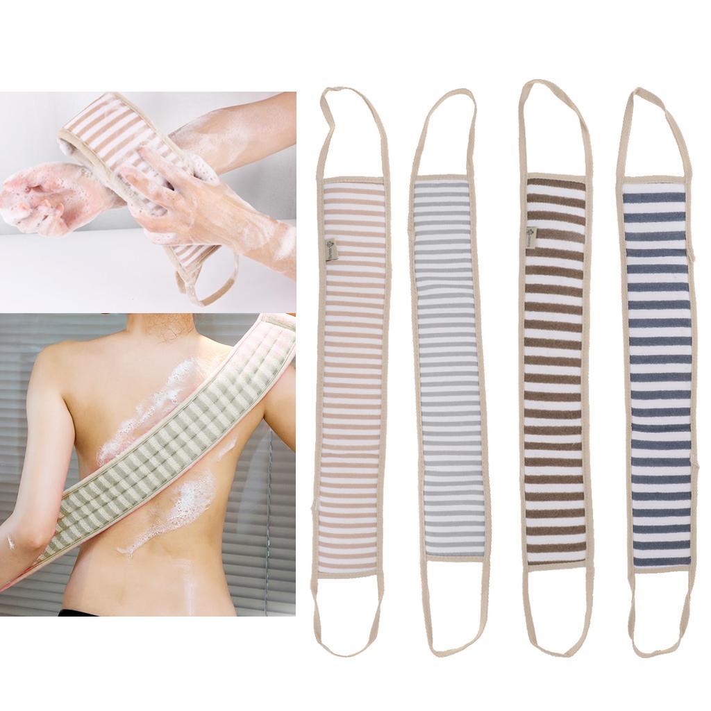 Long Striped Exfoliating Back Scrubber Loofah Sponge Shower Bath Towel Light Green