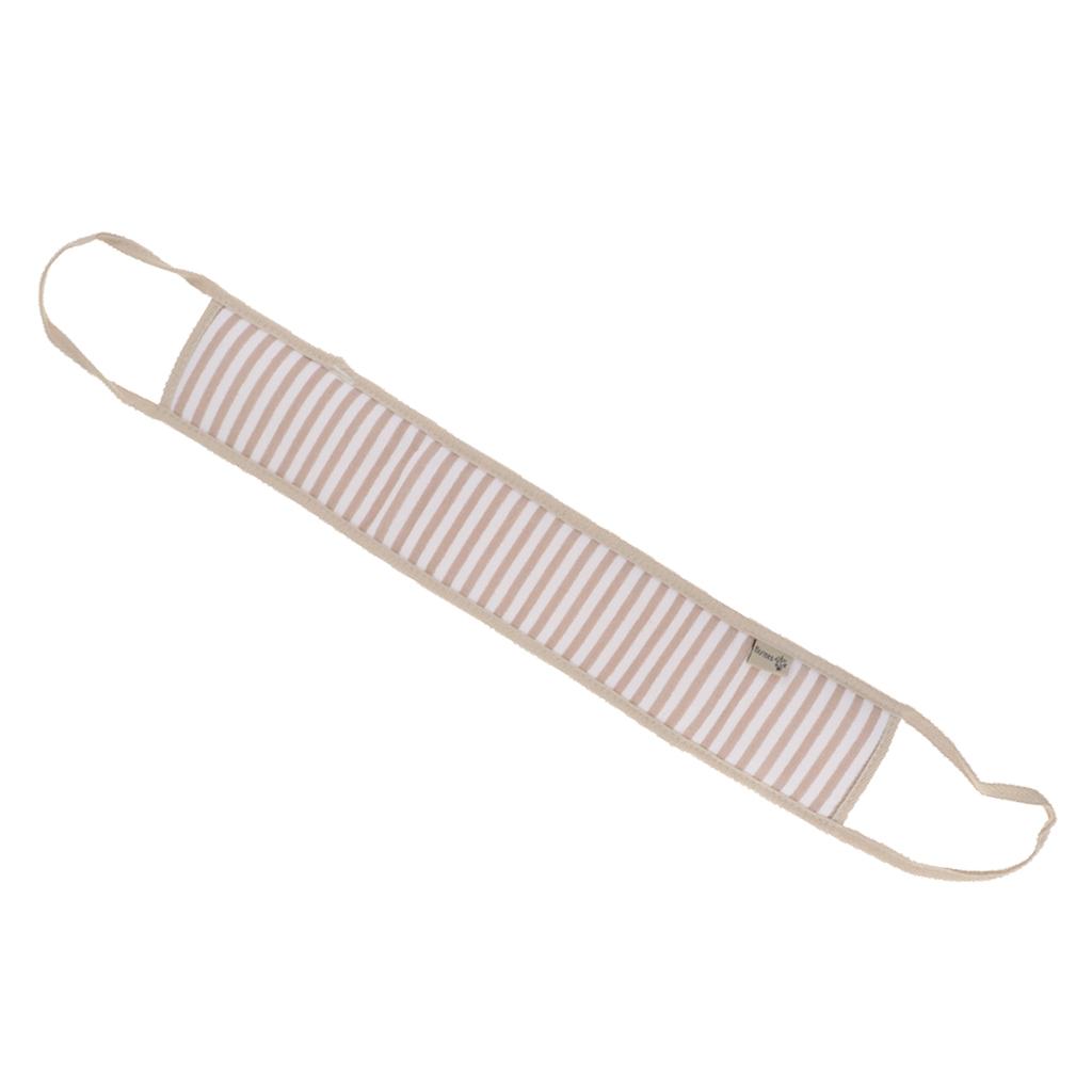 Long Striped Exfoliating Back Scrubber Loofah Sponge Shower Bath Towel Light Coffee