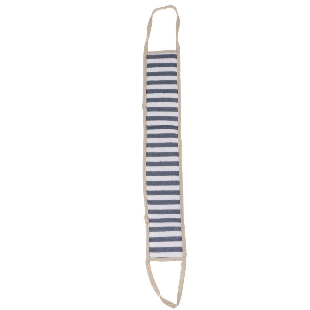 Long Striped Exfoliating Back Scrubber Loofah Sponge Shower Bath Towel Stone Blue