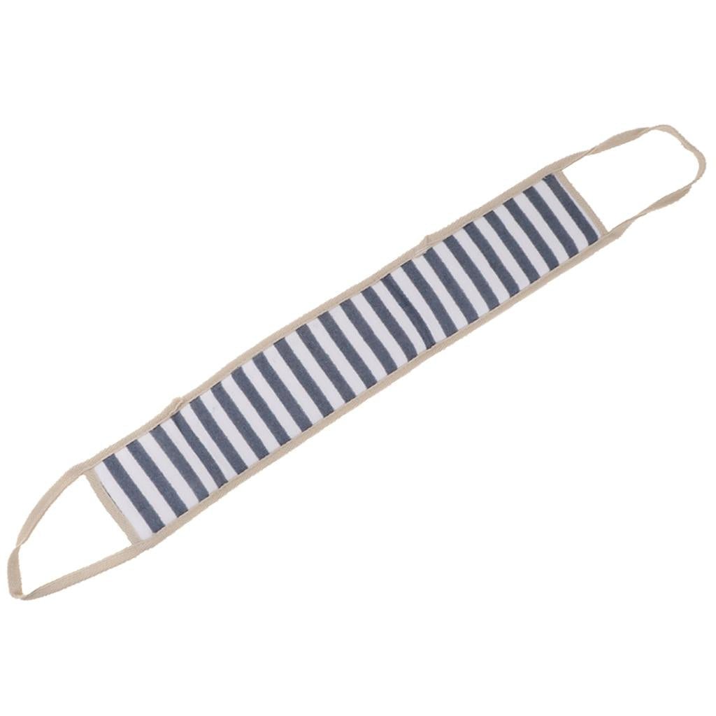Long Striped Exfoliating Back Scrubber Loofah Sponge Shower Bath Towel Stone Blue