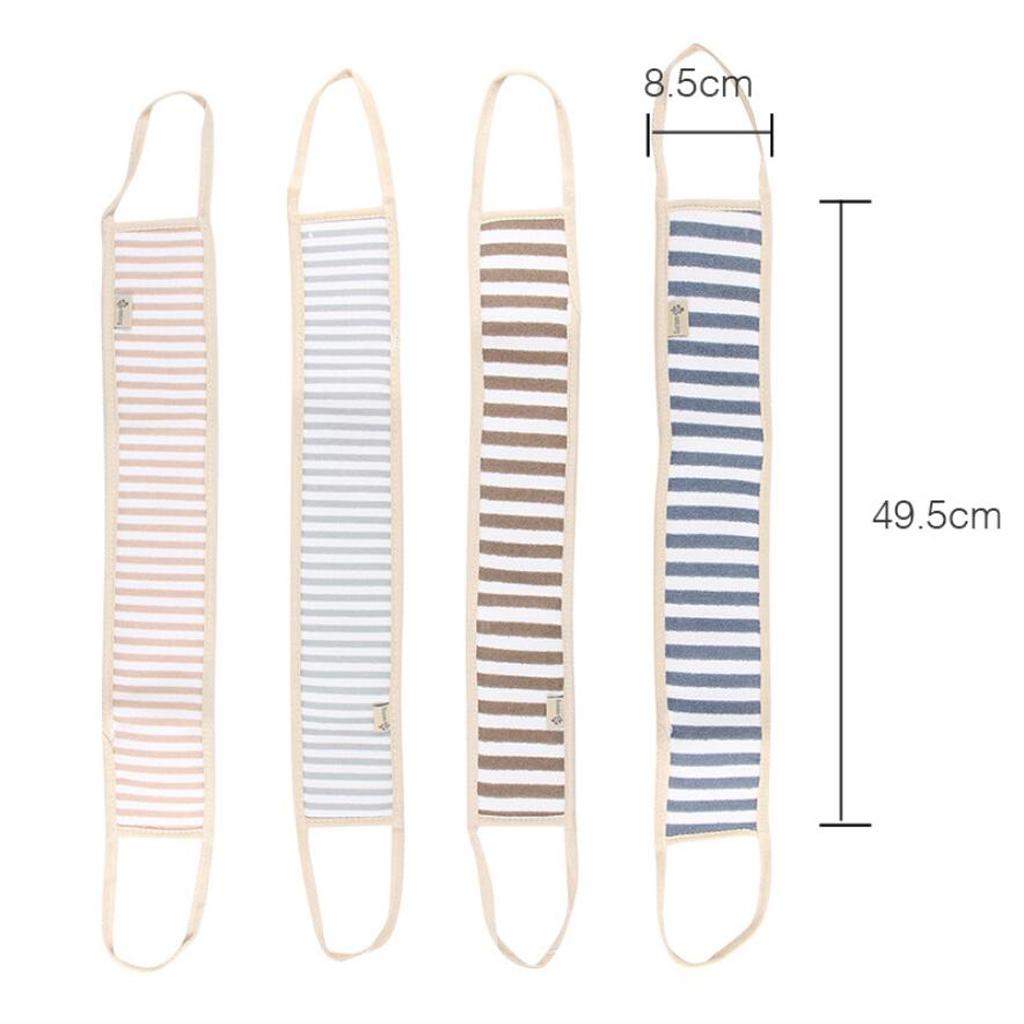Long Striped Exfoliating Back Scrubber Loofah Sponge Shower Bath Towel Deep Brown