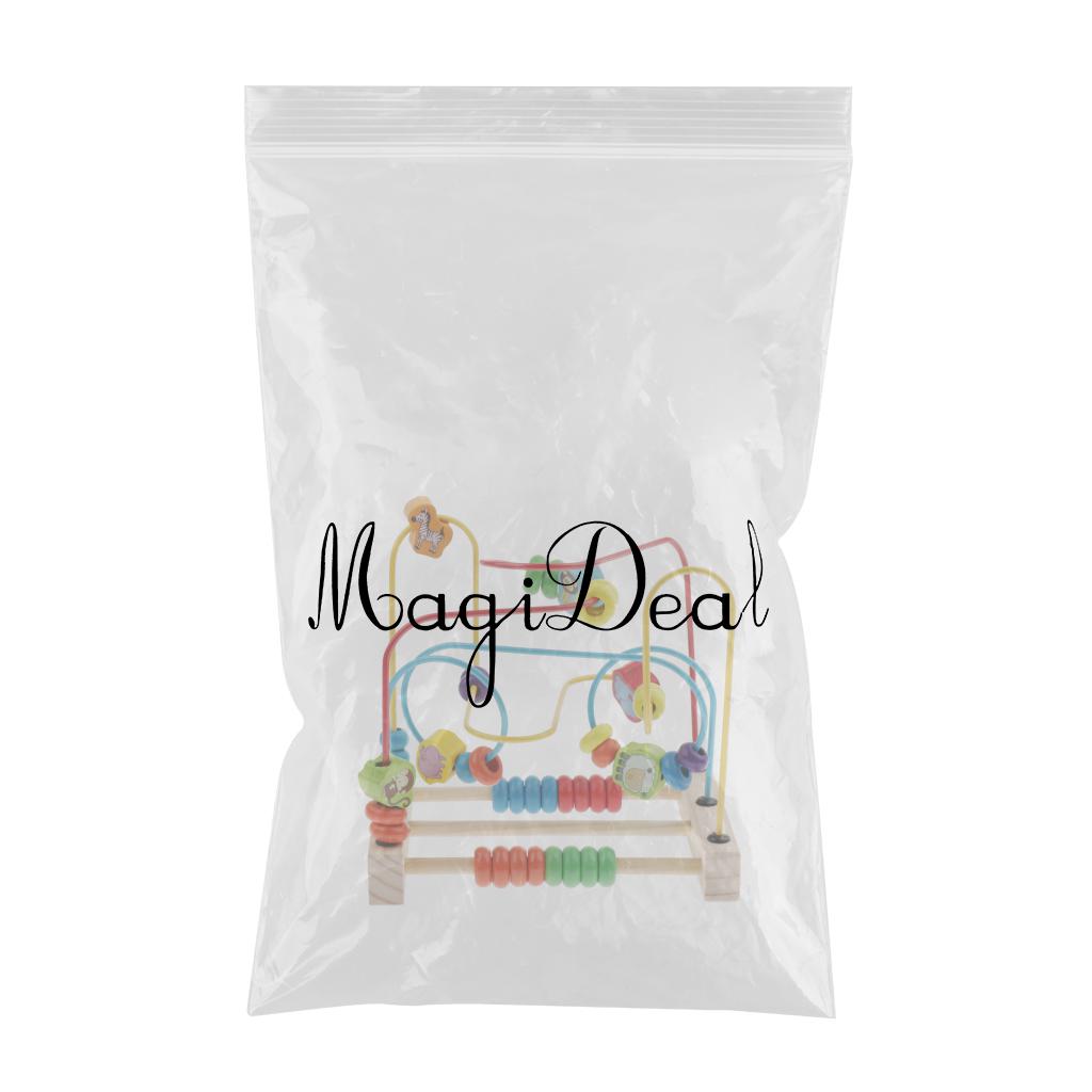Bead Maze Roller Coaster Wooden Educational Circle Toy for Kids Animal