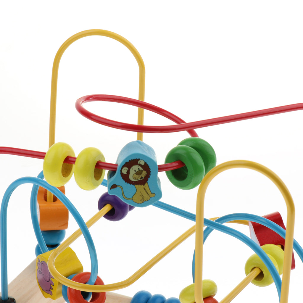 Bead Maze Roller Coaster Wooden Educational Circle Toy for Kids Animal