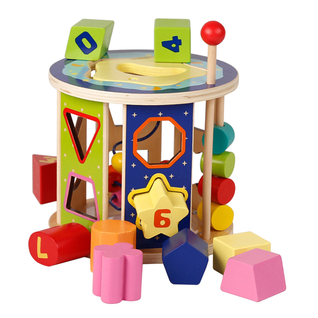 Colorful Bead Maze Roller Coaster Wooden Educational Circle Toy for Kids