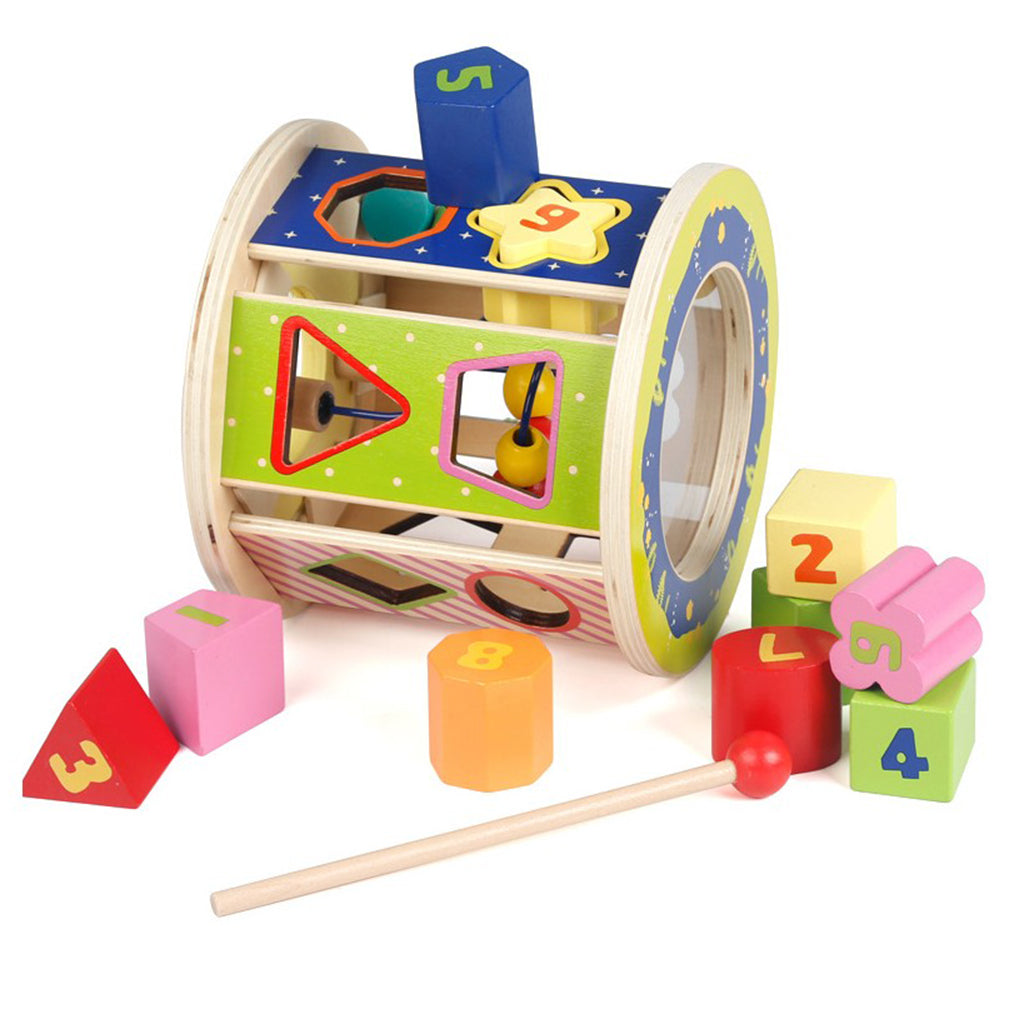 Multifunction Puzzle Education Colorful Beads Cube Wooden Educational Toy