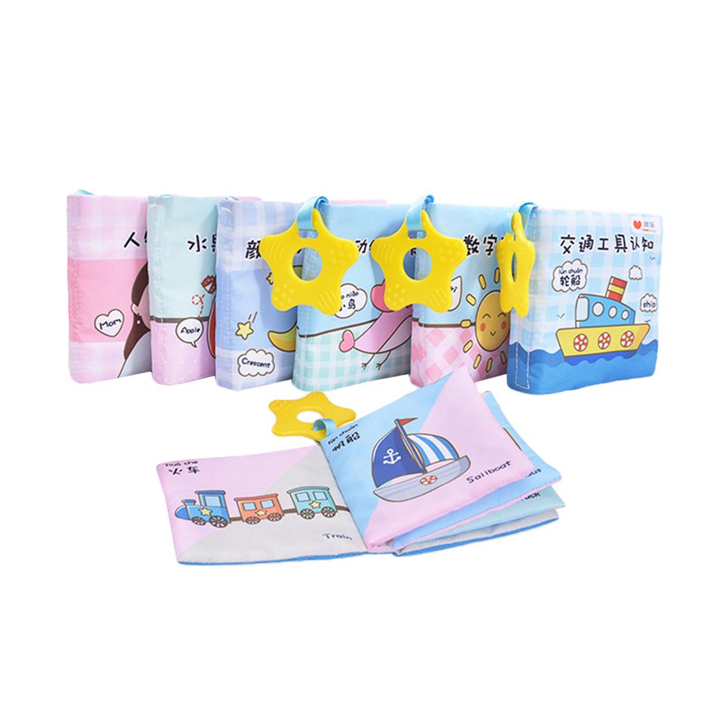 6 Pieces Soft Baby Cloth Book Early Educational Newborn Crib Toys