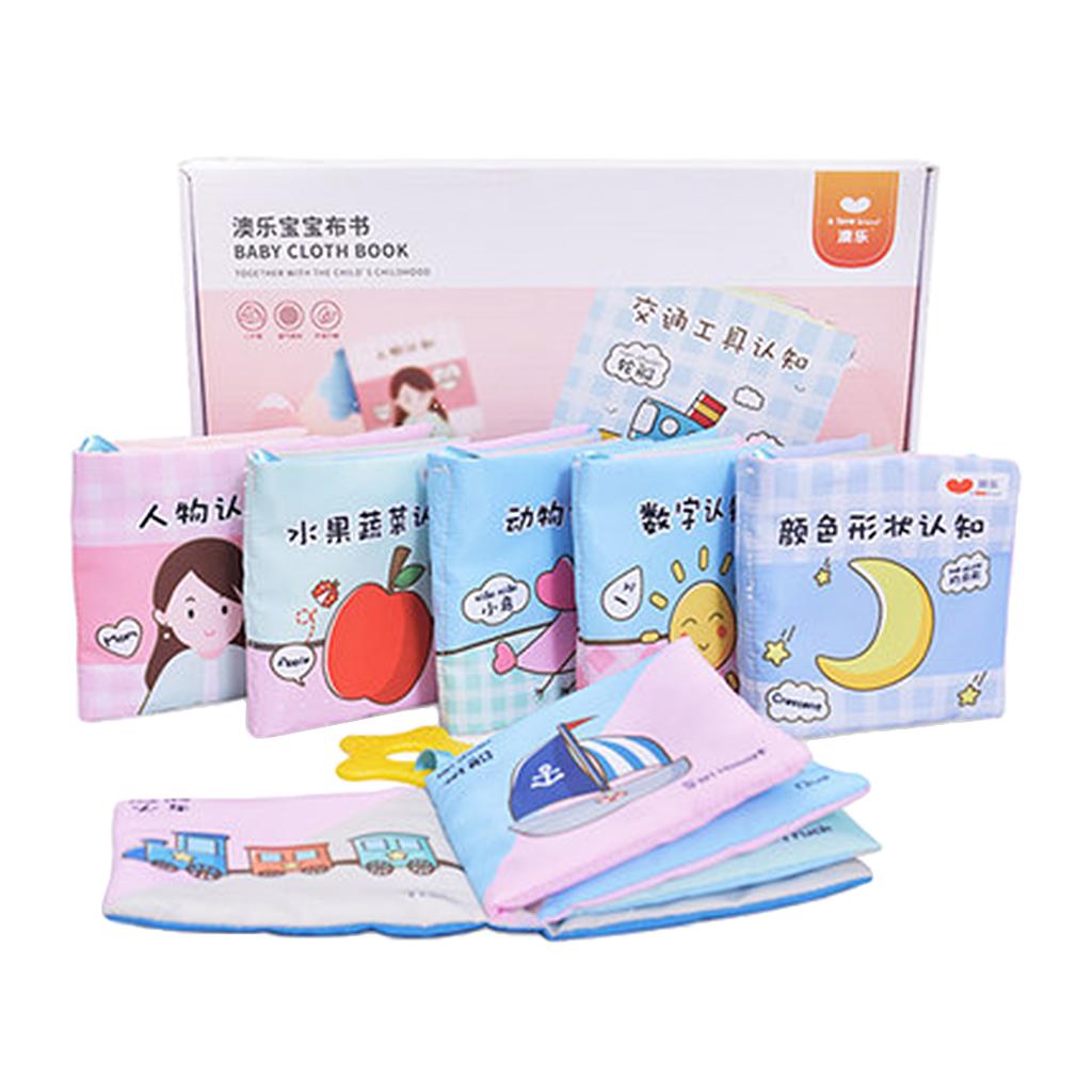 6 Pieces Soft Baby Cloth Book Early Educational Newborn Crib Toys