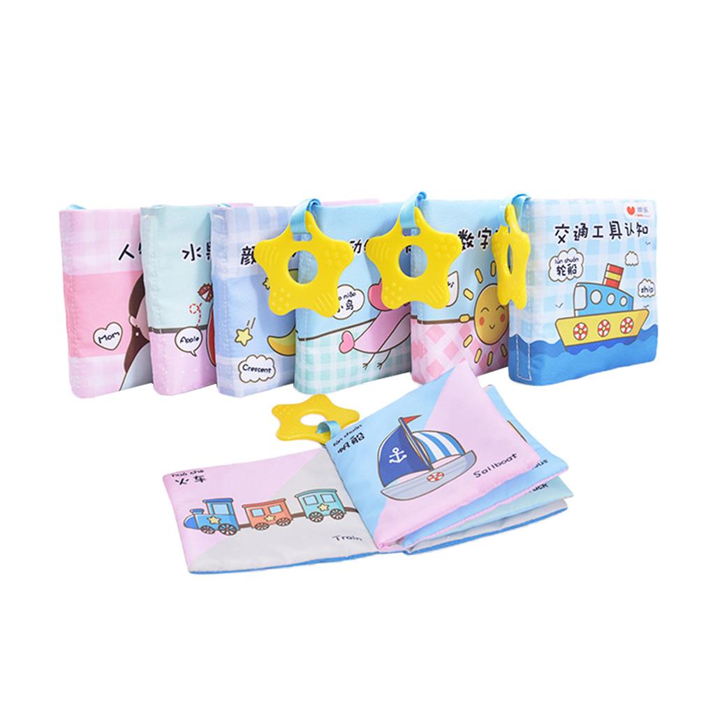 6 Pieces Soft Baby Cloth Book Early Educational Newborn Crib Toys