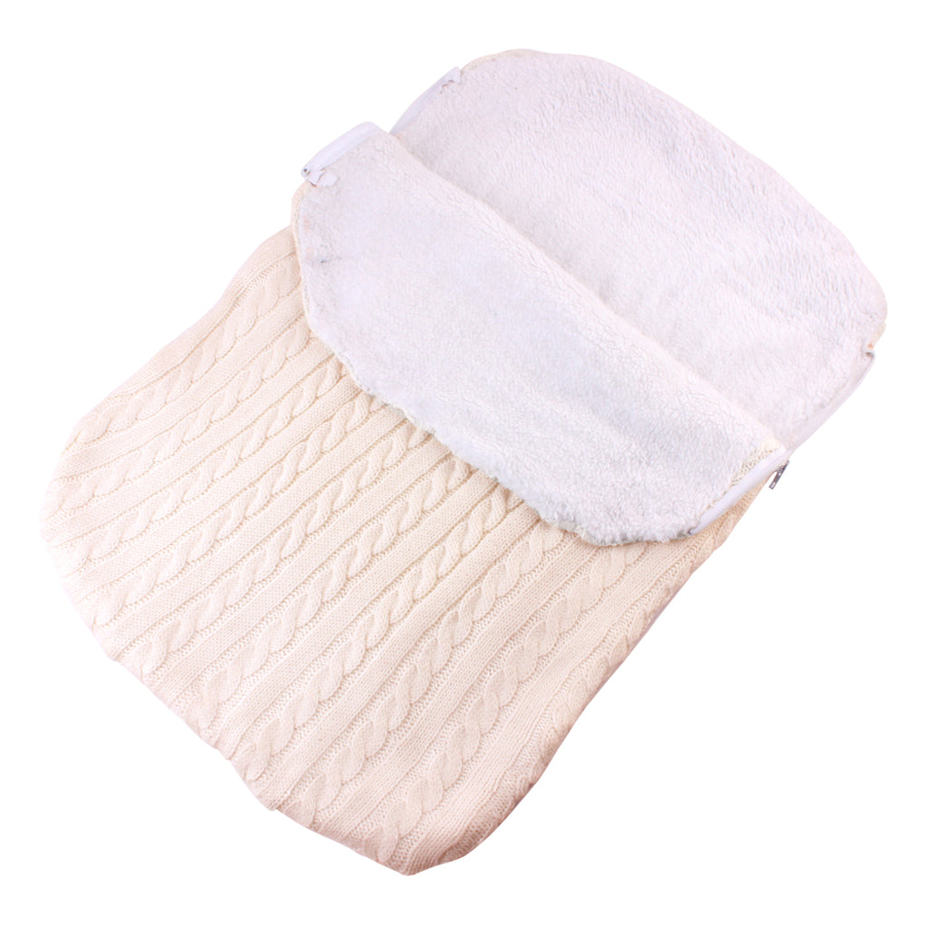 Baby Infant Knit Crochet Swaddle Wrap Swaddling Blanket Sleeping Bag Beige
