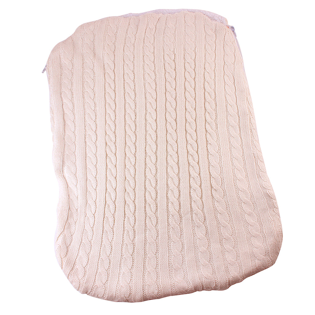 Baby Infant Knit Crochet Swaddle Wrap Swaddling Blanket Sleeping Bag Beige