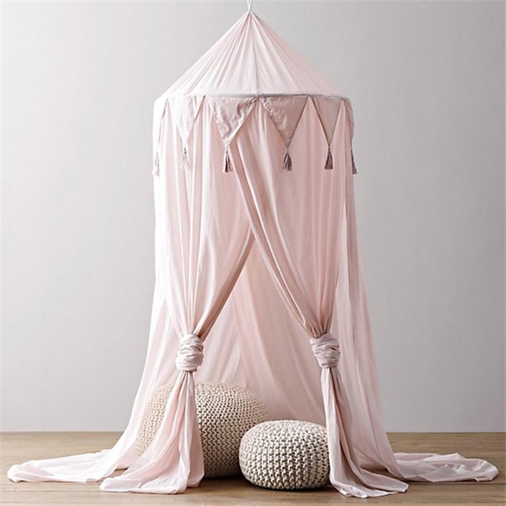 Baby Bed Canopy Netting Bedcover Mosquito Curtain Bedding Dome Reading Tent Pink