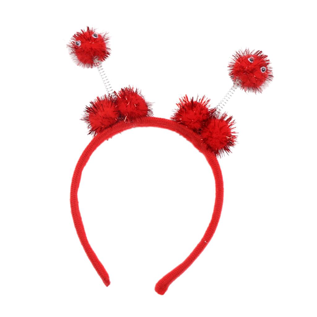 Kid Bee Pom Ball Headband Cosplay Costume Halloween Headwear Red