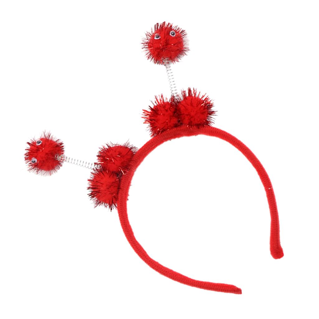 Kid Bee Pom Ball Headband Cosplay Costume Halloween Headwear Red
