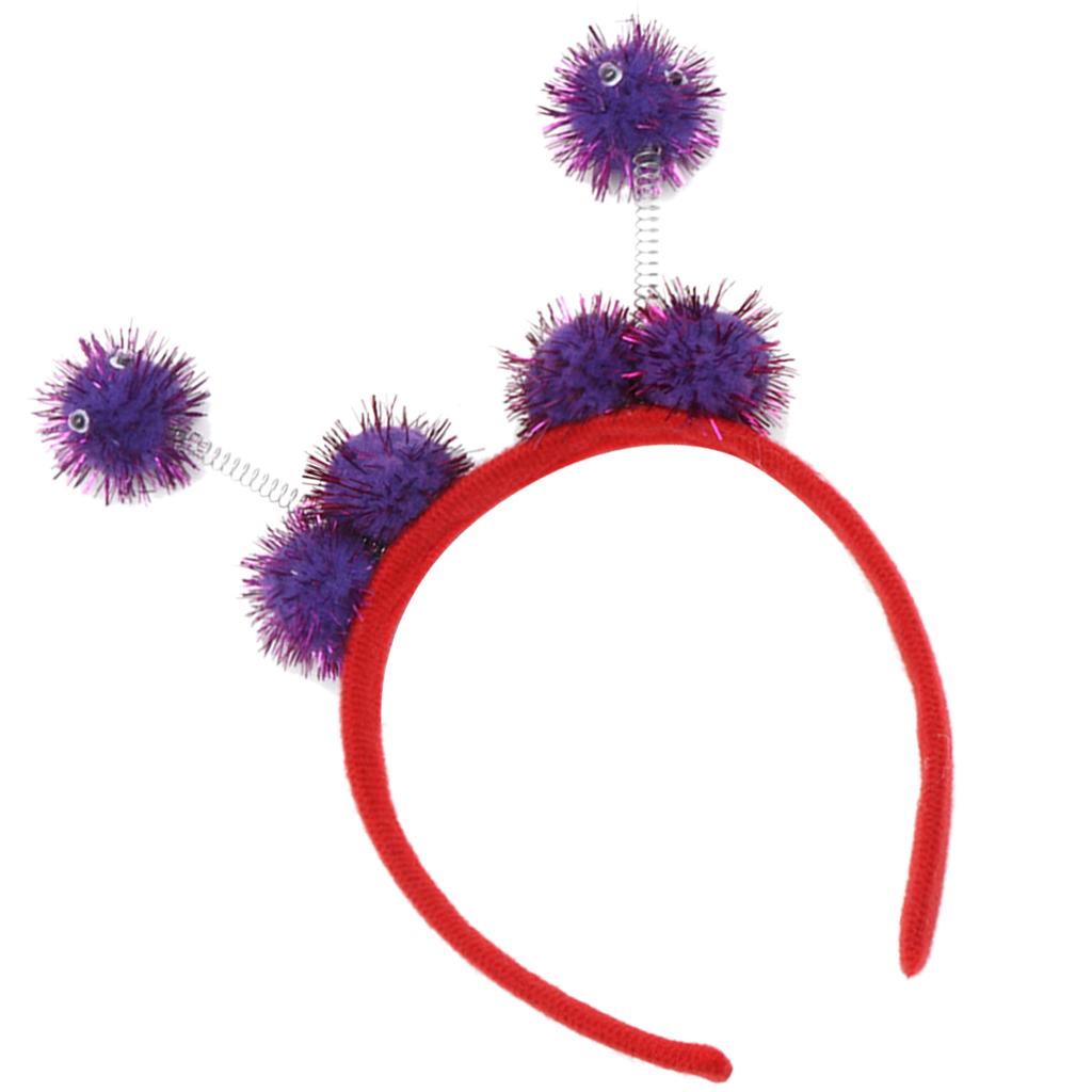 Kid Bee Pom Ball Headband Cosplay Costume Halloween Headwear Purple