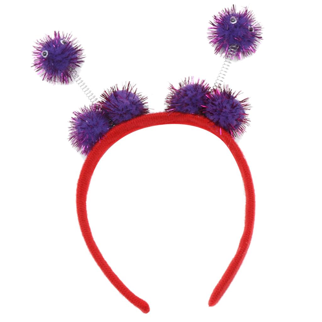 Kid Bee Pom Ball Headband Cosplay Costume Halloween Headwear Purple