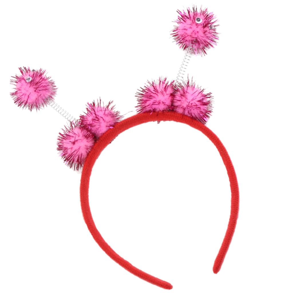 Kid Bee Pom Ball Headband Cosplay Costume Halloween Headwear Light Pink