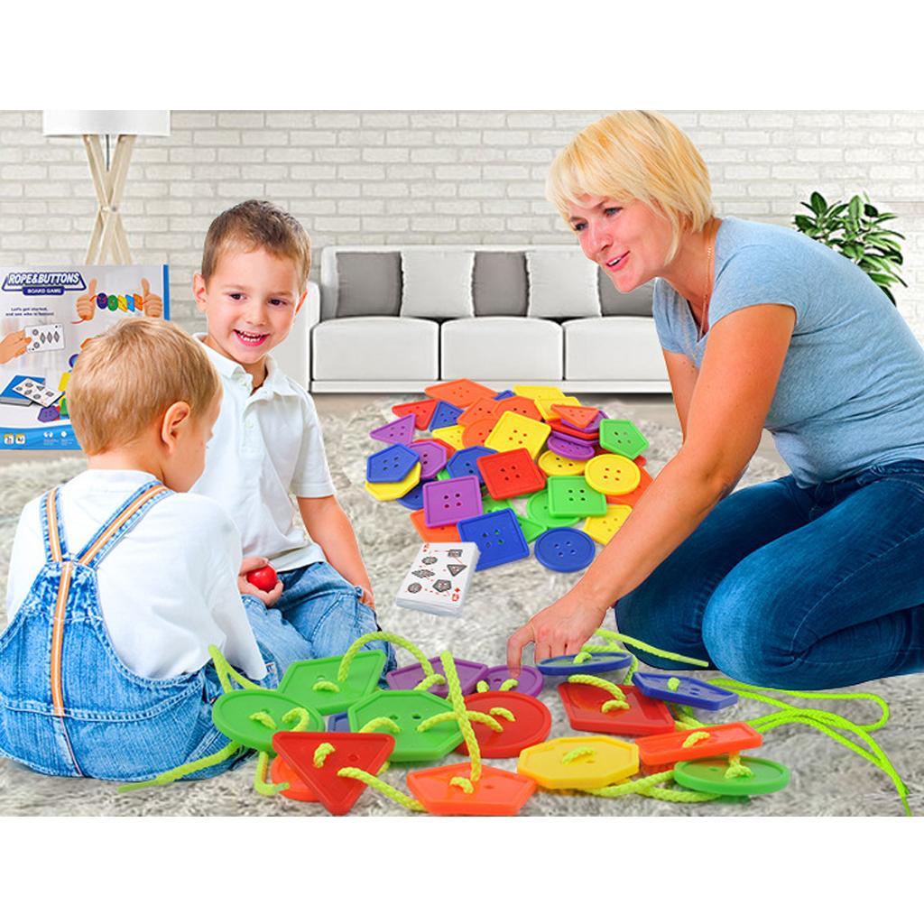 Geometric Lacing Game Toy Building Blocks Kids Early Educational Toy Set