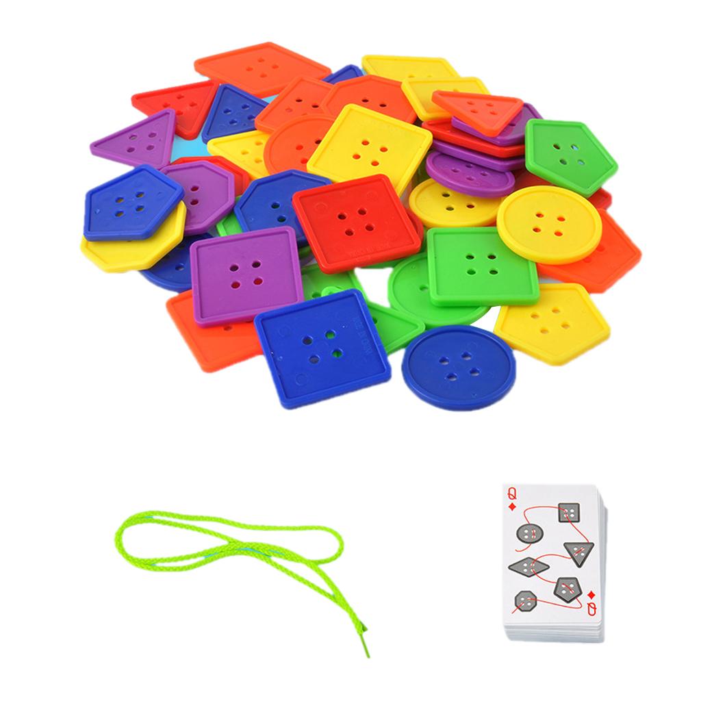 Geometric Lacing Game Toy Building Blocks Kids Early Educational Toy Set