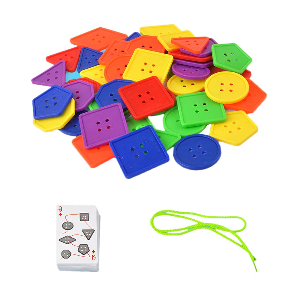 Geometric Lacing Game Toy Building Blocks Kids Early Educational Toy Set