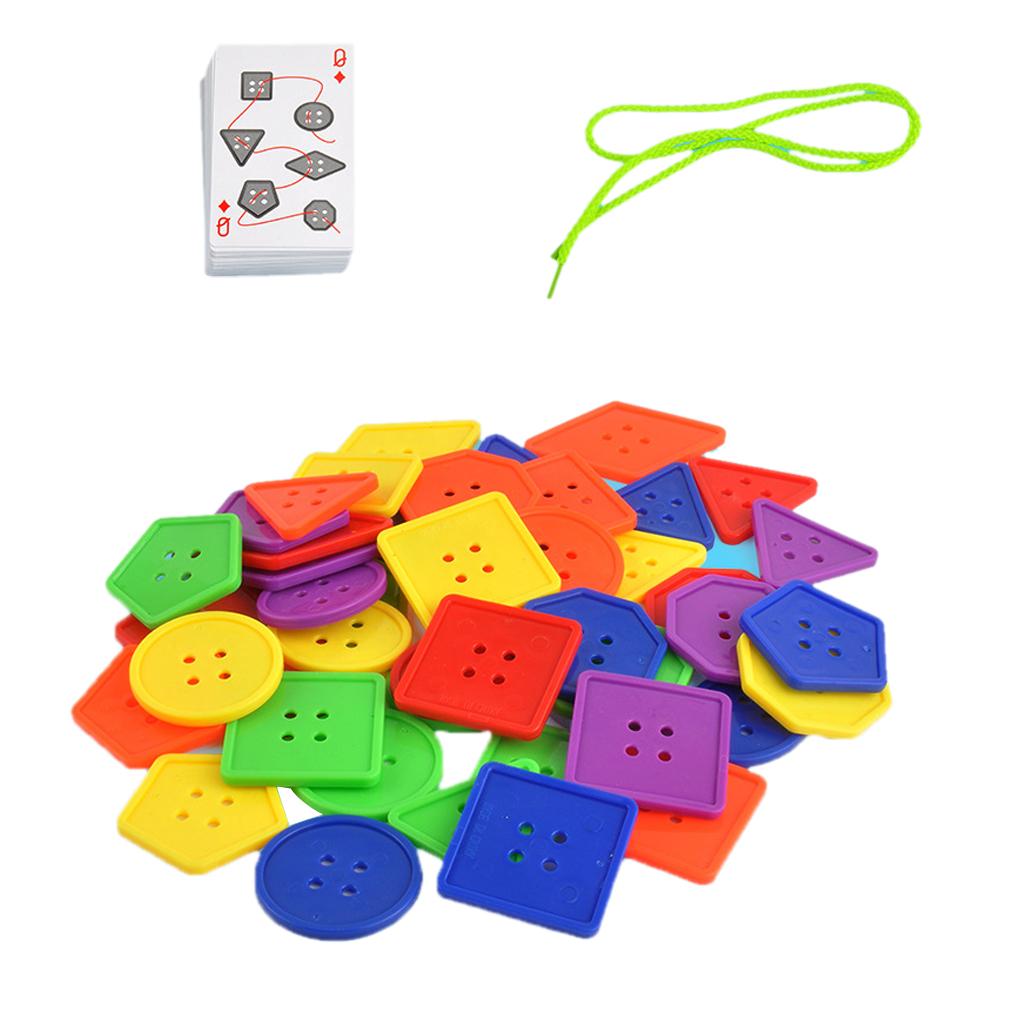 Geometric Lacing Game Toy Building Blocks Kids Early Educational Toy Set